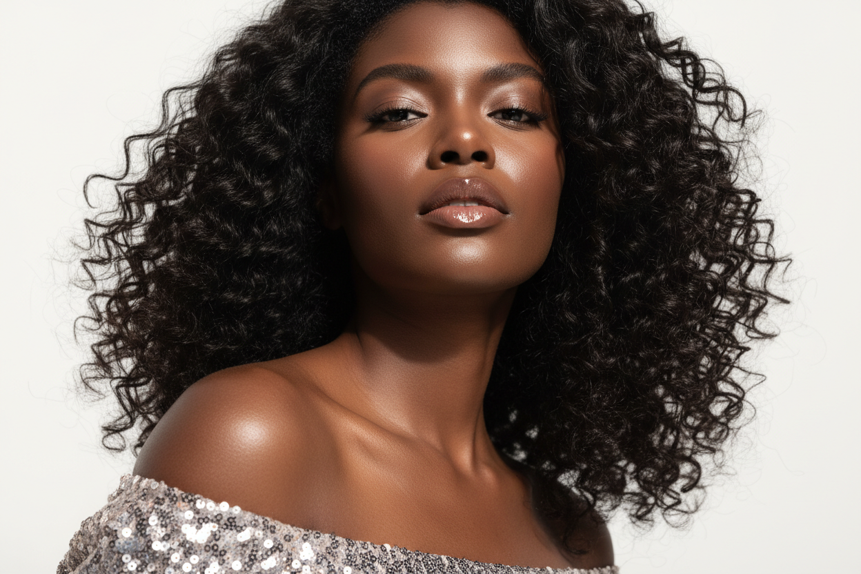 Elegant portrait of confident Black woman for fashion campaign